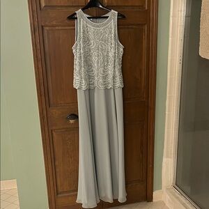 J Kara Silver Sleeveless Maxi Dress